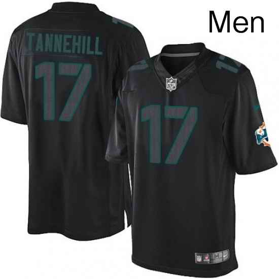 Mens Nike Miami Dolphins 17 Ryan Tannehill Limited Black Impact NFL Jersey
